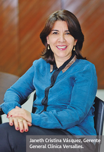 Janeth Cristina Vásquez, Gerente General Clínica Versalles.