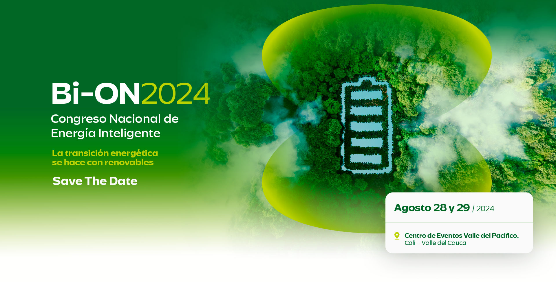 Bi-ON 2022 Congreso Nacional de energía inteligente La energia se renueva agosto 31 y septiembre 1 de 2022 centro de eventos valle del pacífico cali colombia