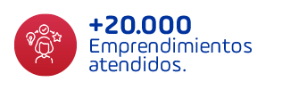 +20.000 Emprendimientos atendidos.