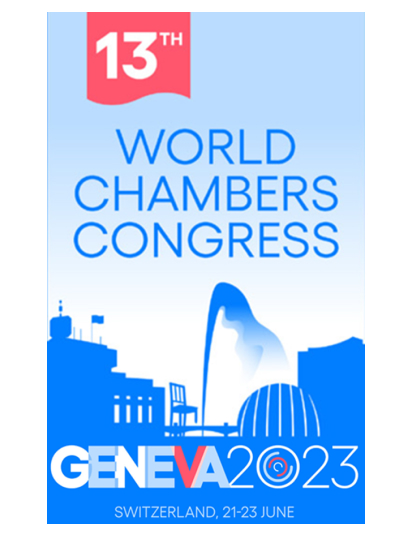 foto premio categoría de alianzas/asociación en el ICC 13° congreso mundial de Cámaras de Comercio en Ginebra, Suiza